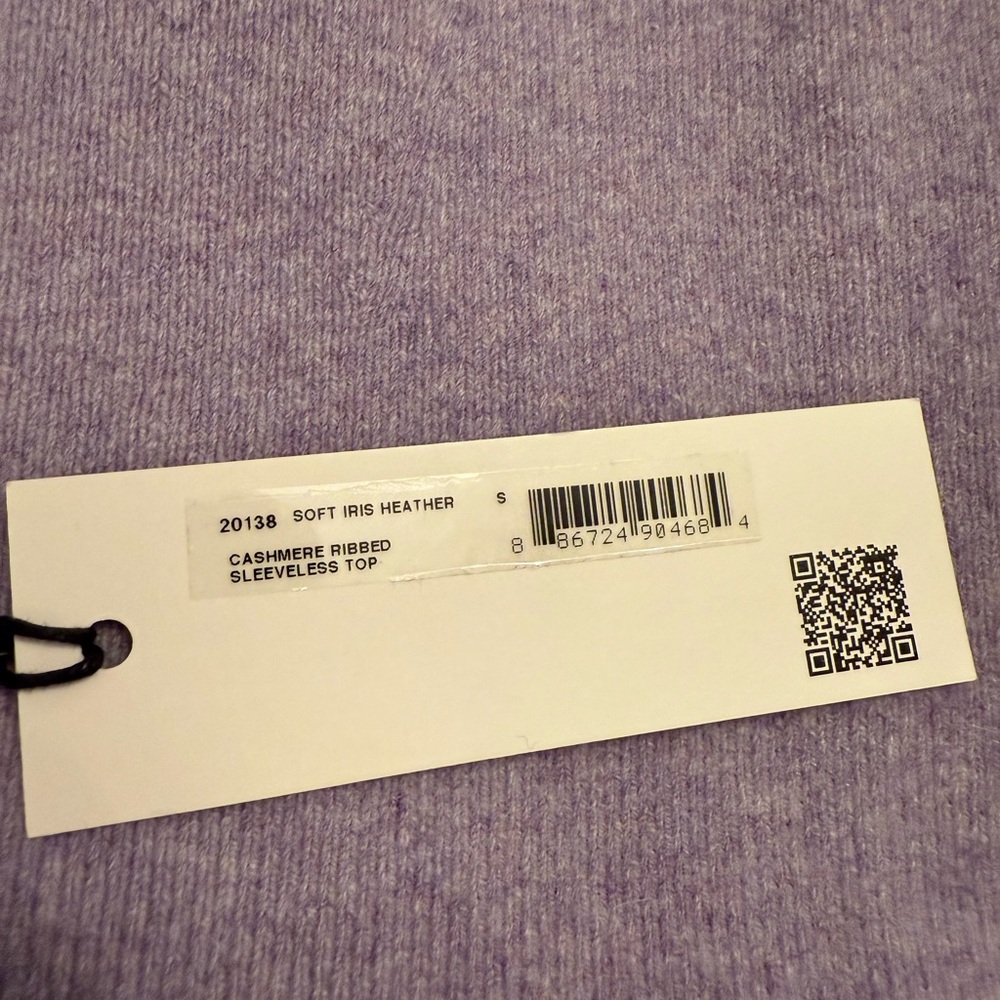 White + Warren 100% Cashmere Soft Iris Heather Tank Tube Top - NWT. Size S - Picture 5 of 6